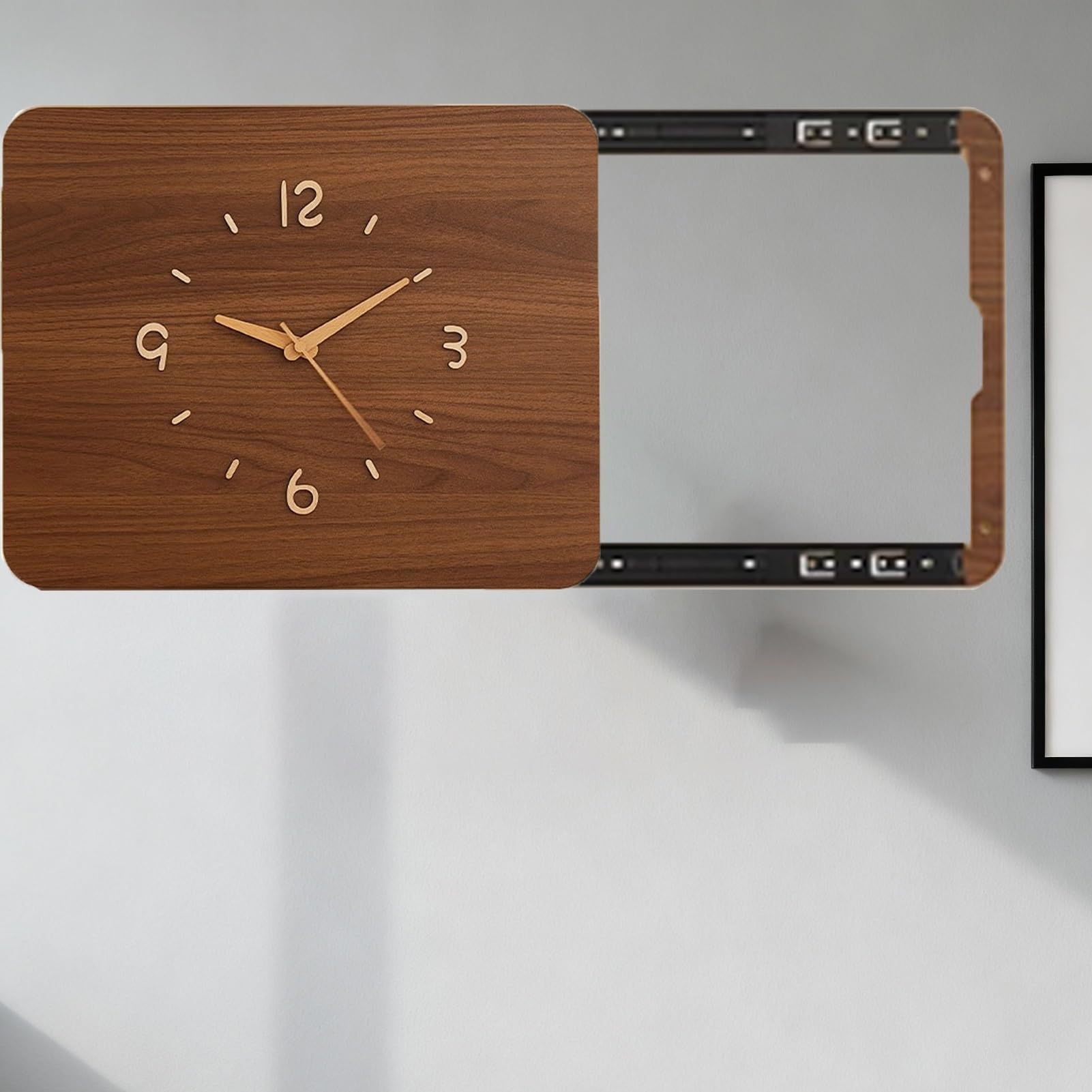 Cubierta para caja de disyuntor con reloj integrado, panel moderno decorativo de 52x32cm