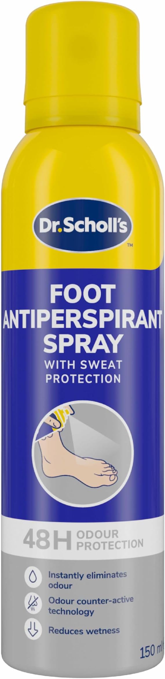 Dr. Scholl’s Fresh Step Antiperspirant Spray, 96g - Anti Odour Shoe Spray, Up To 24 Hour Freshness, Tri-Active Formula, Pack of 1