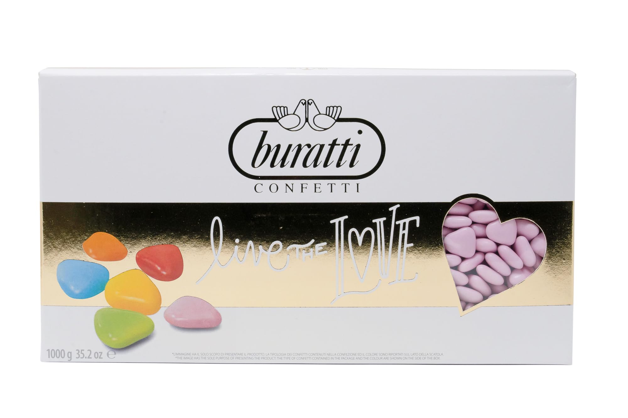 Buratti Confetti Chocolate corazon Rosa 1000 g