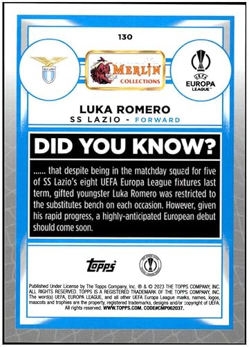 Miniatura 2 de LUKA ROMERO 2022-23 Topps Merlin Chrome UEFA #130 NM+-MT+ Soccer