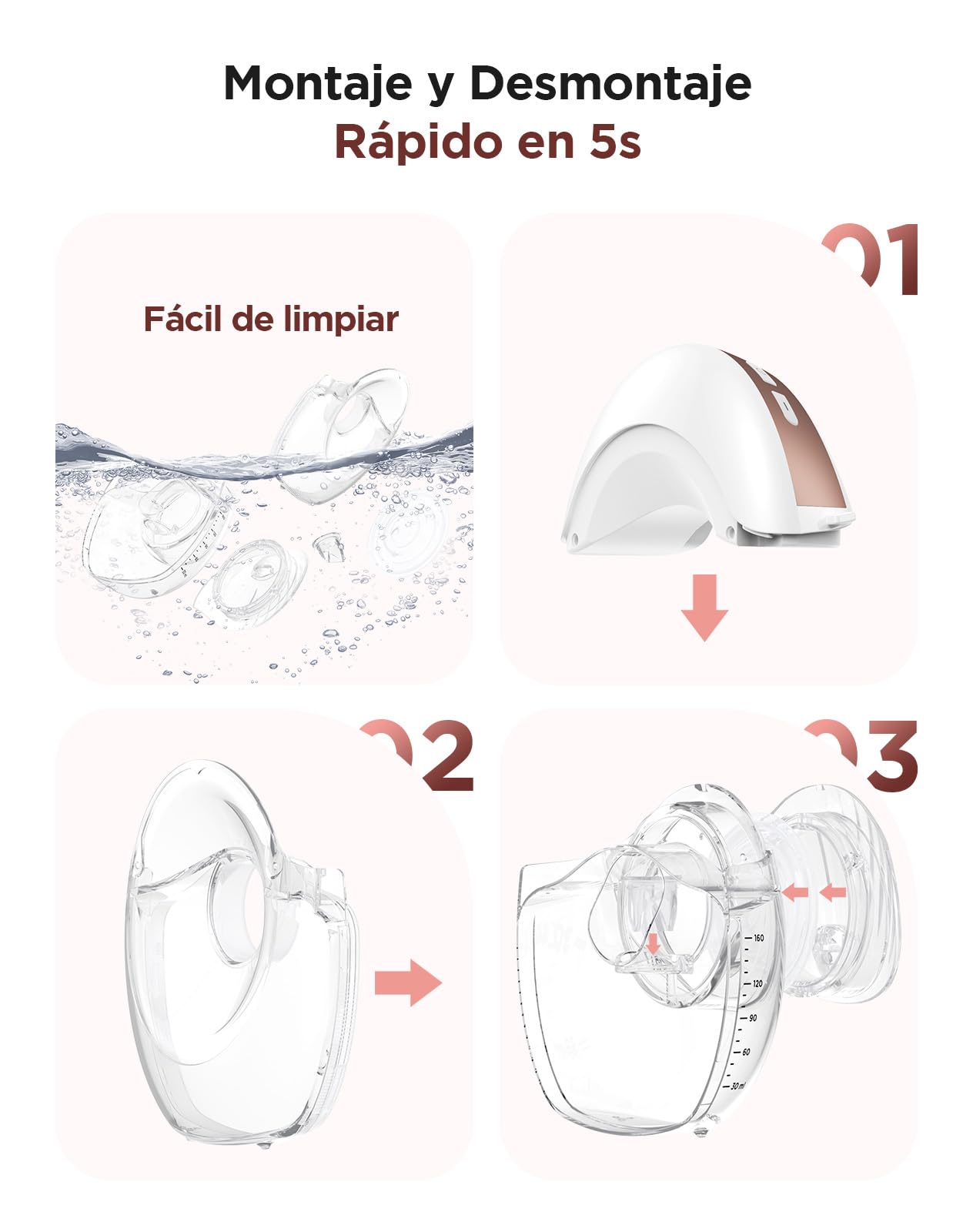 Haokoo Sacaleches Electricos Manos Libres, Discreto Extractor Leche Materna | Ultraligero 205 g, Silencioso <40 dB, 1,5× más Rápido, 3 Modos 12 Niveles, sin BPA, Indoloro, Portátil