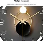 Ergocar Wall Clock, Art Deco Wall Clock, Non-Ticking Silent Modern Metal Wall Clock, Suitable for Living Room, Bedroom, Study Room, Office
