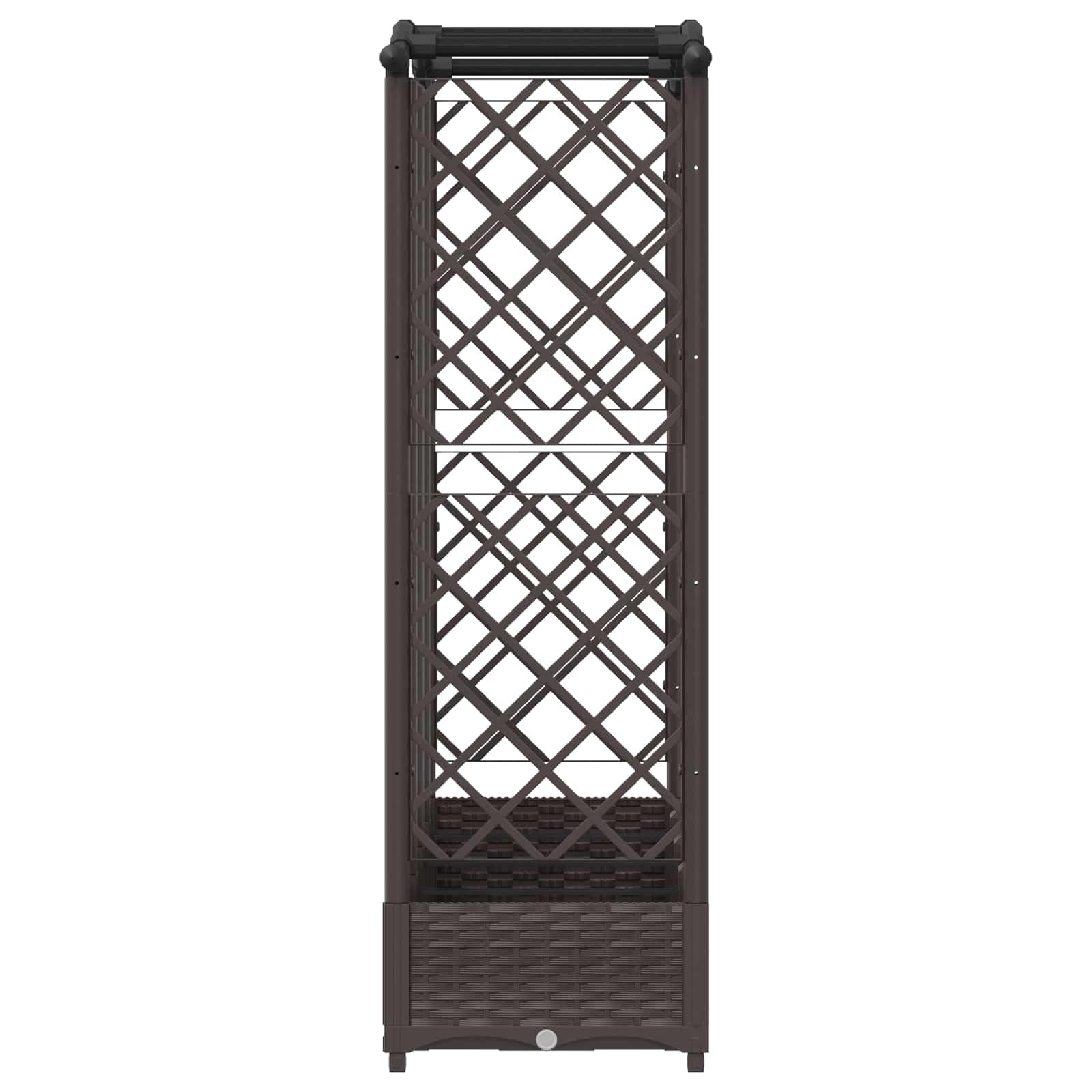 vidaXL Podniesione łóżko z kratką i dachem brązowy 203,5 x 40 x 123 cm