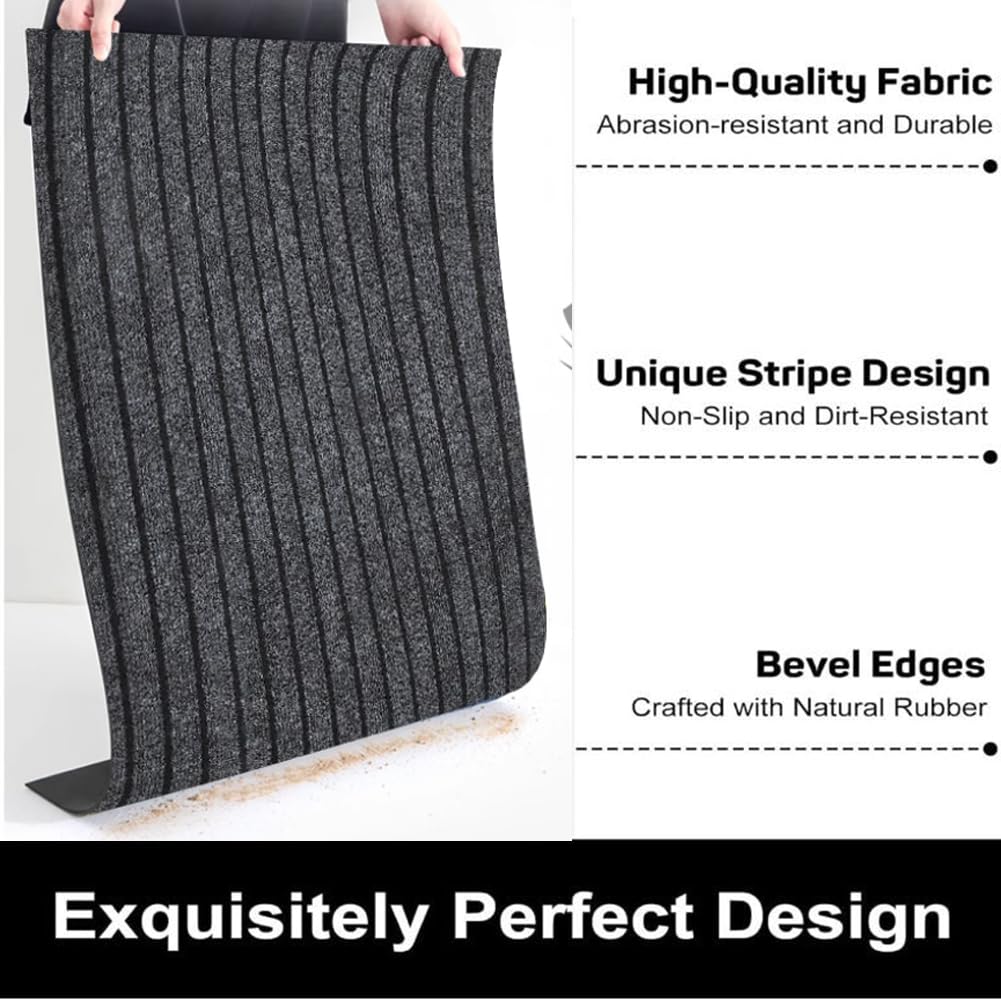Tapete antideslizante para interiores y exteriores, tapete de entrada con respaldo de goma, tapete de bajo perfil para entrada, fácil de limpiar, alfombra comercial (tamaño: 90 x 200 cm)