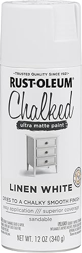 Miniatura 1 de Rust-Oleum 302591 - Pintura en aerosol a la tiza 12 onzas lino blanco ultramate paquete de 1