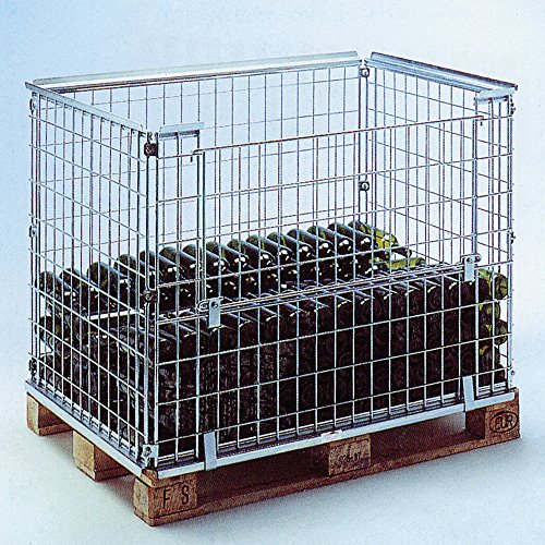 Gitterbox für Europaletten, faltbar, Stahlgitter, 1220x820x900 mm