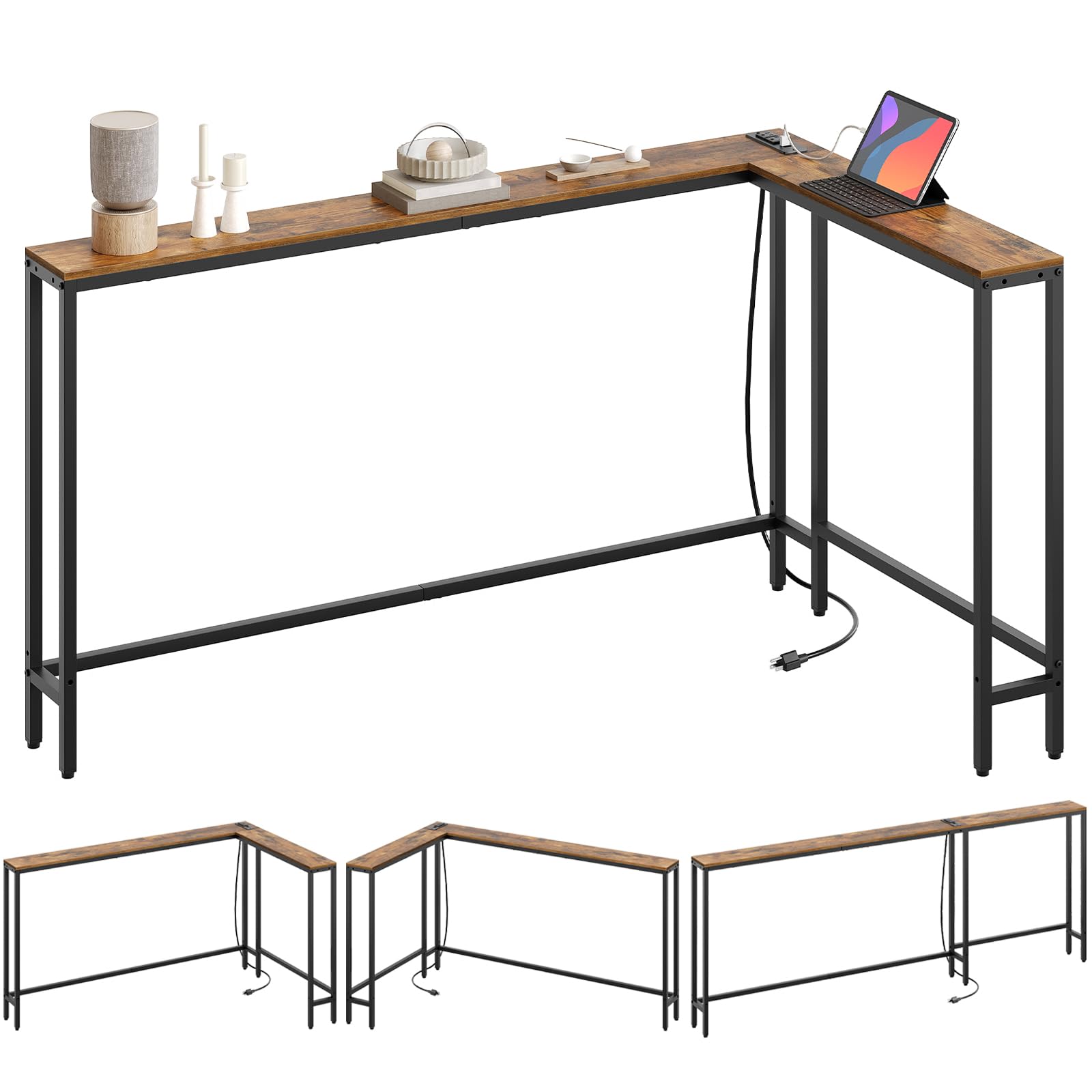 Mesa consola CT17UBR con acabado robusto y estructura metálica elegante