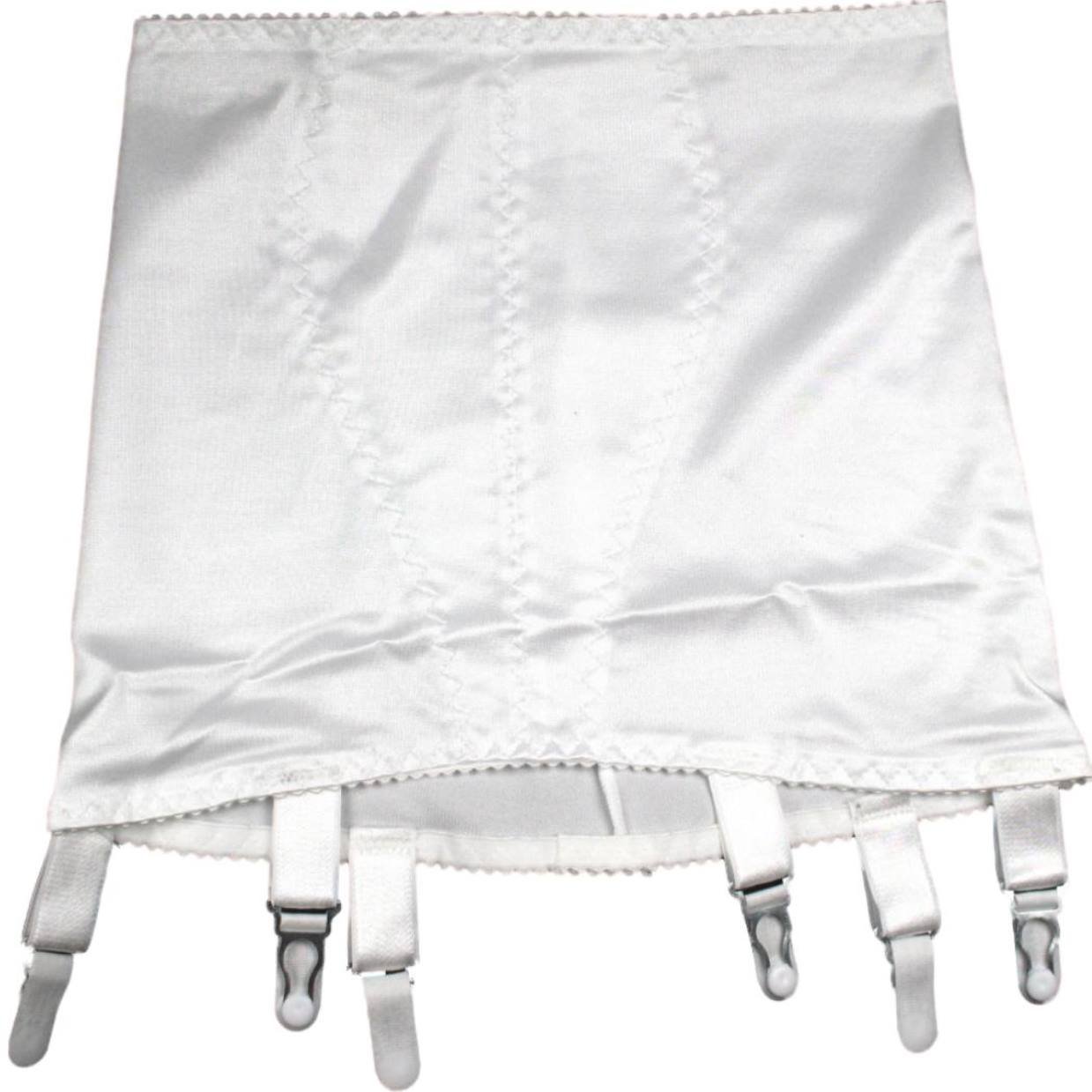 Premier Lingerie Women's White Lycra 6 Strap Shapewear Girdle With Suspenders (Plg6) [Uk] (Xs - 25/26" Waist (63Cm / 66Cm))