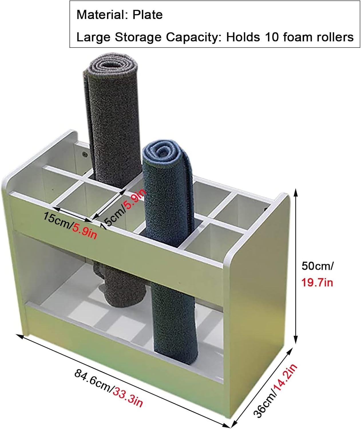 RENLXFI Wooden Foam Roller Holder, Space Saver Workout Storage for Yoga Mat, Freestanding Fitness Gear Organizer, for Home Gym Yoga Studio (Color : White) : Sports & Outdoors