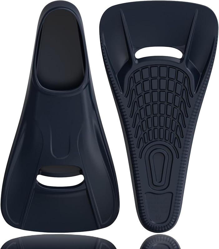Swim Fins Adult Swim Training Fins for Pool Lap Swimming Comfortable Silicone Full Foot Pocket Travel Size Fins Short Blade Floating Flippers for Snorkeling Diving Swimming Adult Men Women