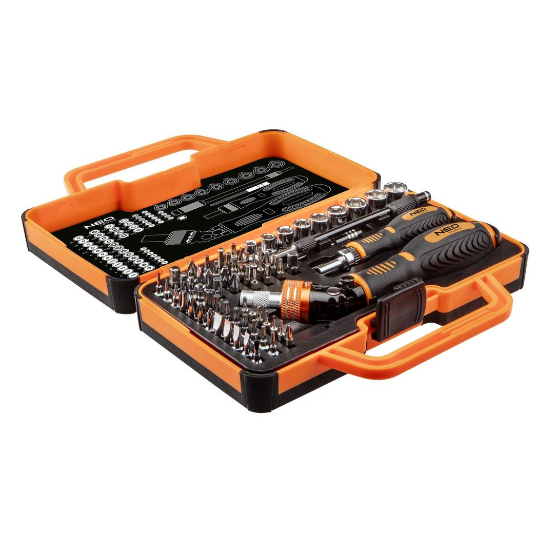 NEO TOOLS Lot de 69 embouts de vissage universels avec poignée