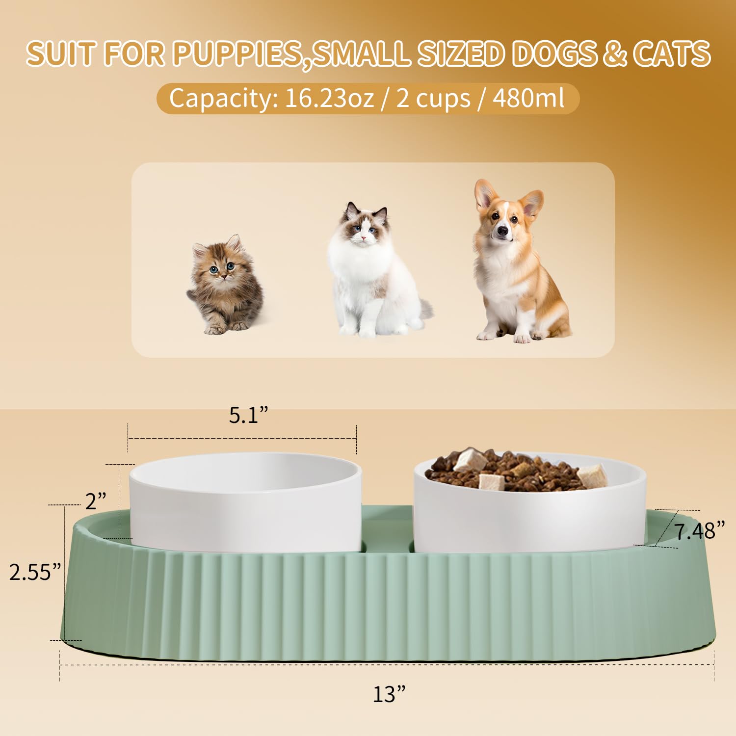 Cat Bowls White Dog Bowl Ceramic Cat Feeder Pet Supplies Ceramic