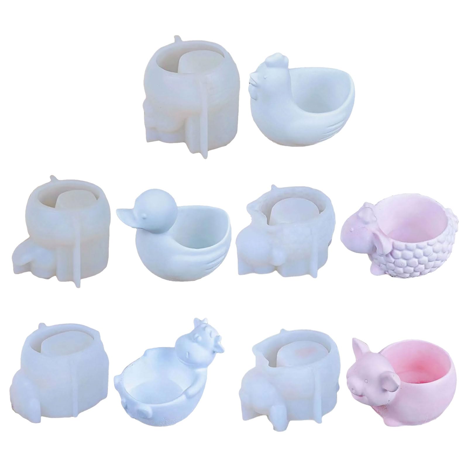 Moldes de silicona hechos a mano para macetas, moldes de silicona con forma de animal, ideales para macetas de flores