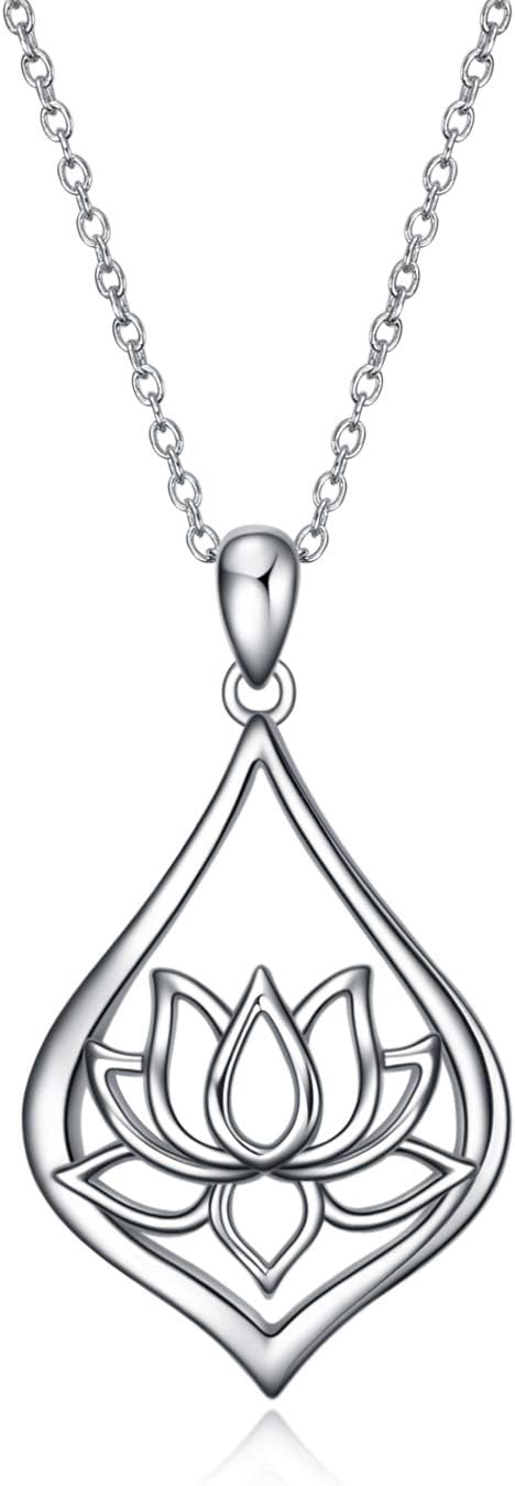 WINNICACA Tulips/Sunflower/Rose/Lotus/Daisy/Hummingbird Sterling Silver Necklaces for Women Jewelry Gifts for Mothers Day Birthday Anniversary