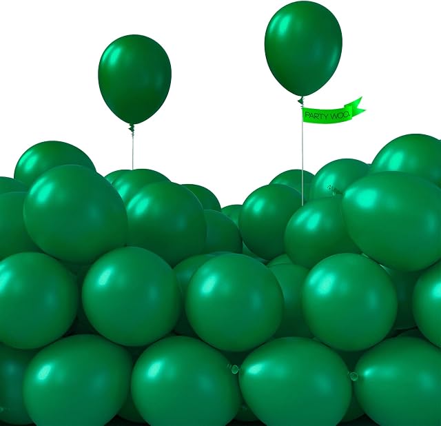 PartyWoo Green Balloons, 50 pcs 5 Inch Dark Green Balloons, Latex Balloons for Balloon Garland Arch as Party Decorations, Birthday Decorations, Wedding Decorations, Baby Shower Decorations