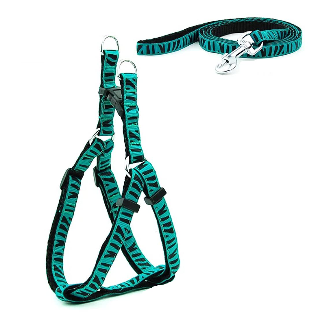 KUTKUT Adjustable Halter Harness and Leash | Zebra Stripe Print Heavy Duty No Pull Harness for Medium Dogs (Size: L, Adjustable Chest: 51cm - 66cm) (B094VWRNDQ) Amazon Price History, Amazon Price Tracker