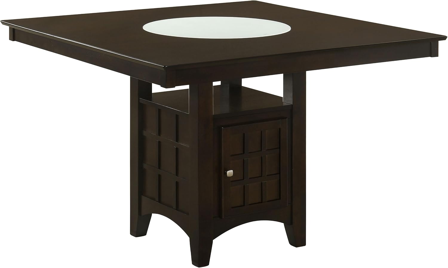 Cappuccino Wood Counter Height Dining Table with Storage