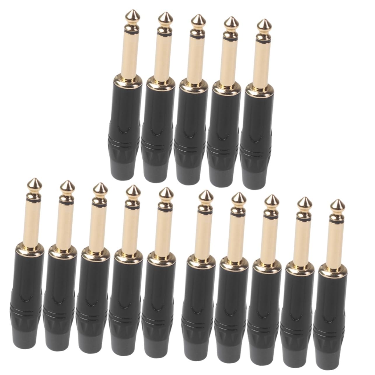 Mipcase 3 Set Jack Di Chitarra Connettore Strumento Connettore Audio Da 6,35 Mm Per Chitarra Accoppiatore A Saldare Per Jack Da 6,35 Mm Black 5 Pezzi*3
