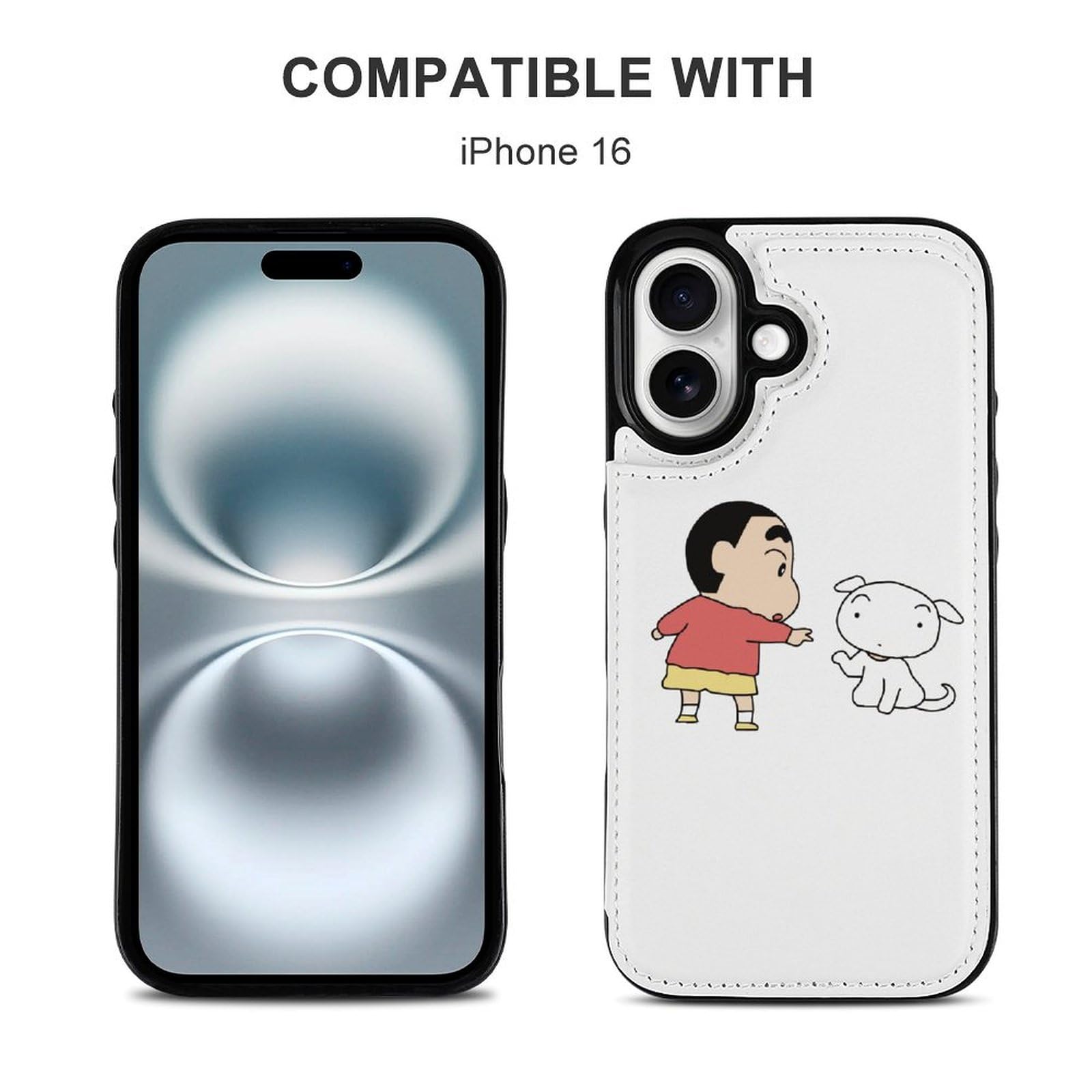 Amazon.co.jp: iPhone16 ケース クレヨンしんちゃん シロ 手帳型