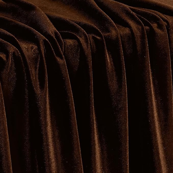 Image of Amazon Brand - Umi 3 Mtr Multi Purpose Velvet Fabric Cloth for Decoration, Trousseau Packing, Party Hall, Bouquet, Gift Packing, Decor, Pooja Room (3 Mtr, Brown), Solid