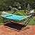 Sunnydaze Printed Quilted Polyester Double Hammock and Pillow - 450-Pound Weight Capacity - Cool Blue Tropics