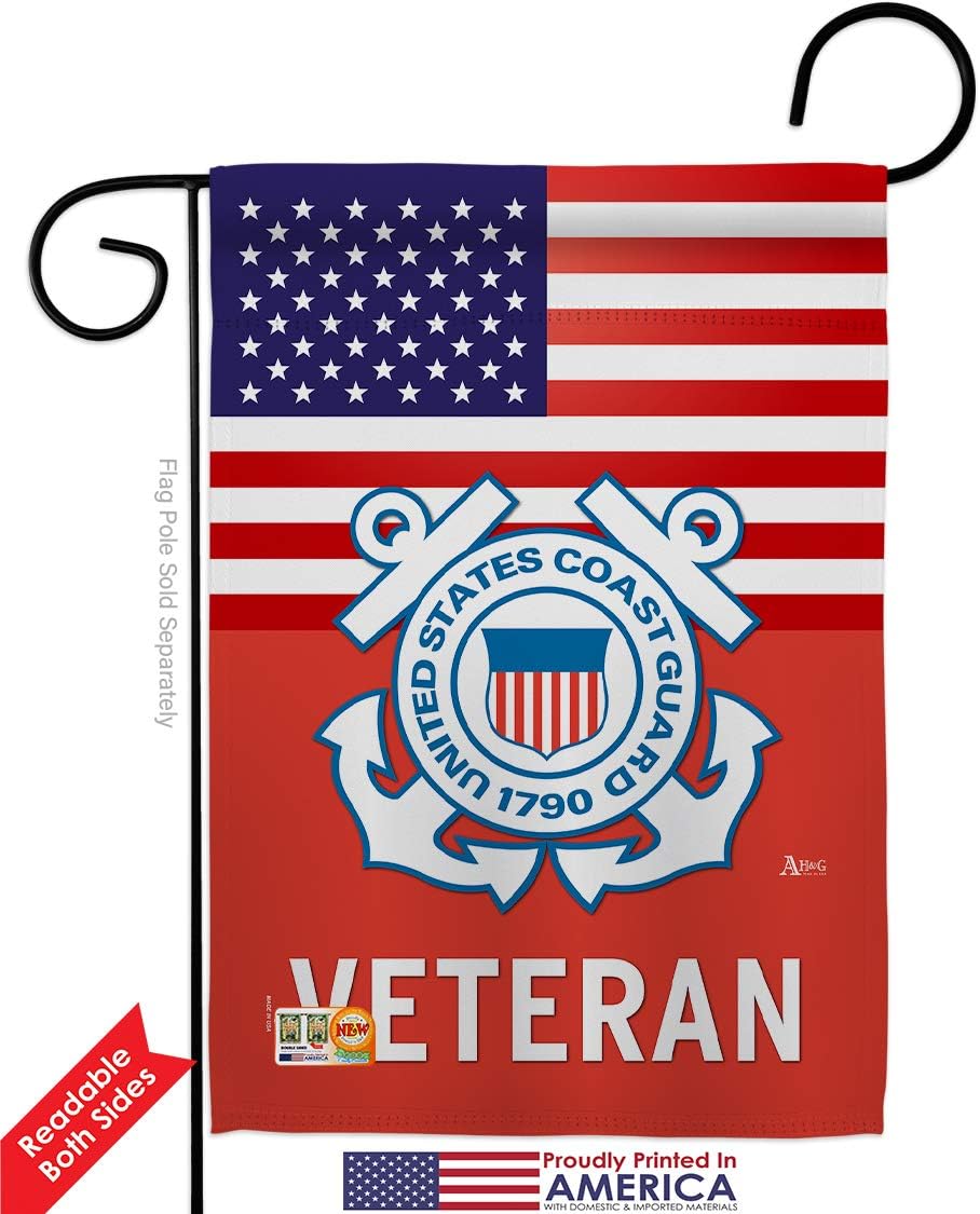 Coast Guard US Veteran Garden Flag Armed Forces USCG Semper Paratus United State American Military Retire Official Small Decorative Gift Yard House Banner Double-Sided Made In USA 13 X 18.5