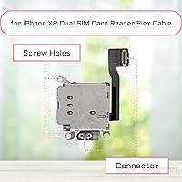 Vista 2 de para iPhone XR Dual SIM lector de tarjetas Flex Cable con SIM negro y plateado Bandeja de doble ranura para tarjeta de reemplazo con SIM Expulsión