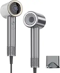 Secador de Cabelo Profissional 1500W 127V com Íons Negativos, Motor 110.000 RPM, Bocal Magnético 360°, 2 Velocidades/4 Temperaturas, Display Digital, Baixo Ruído, Cabo 1,6 m, Cinza