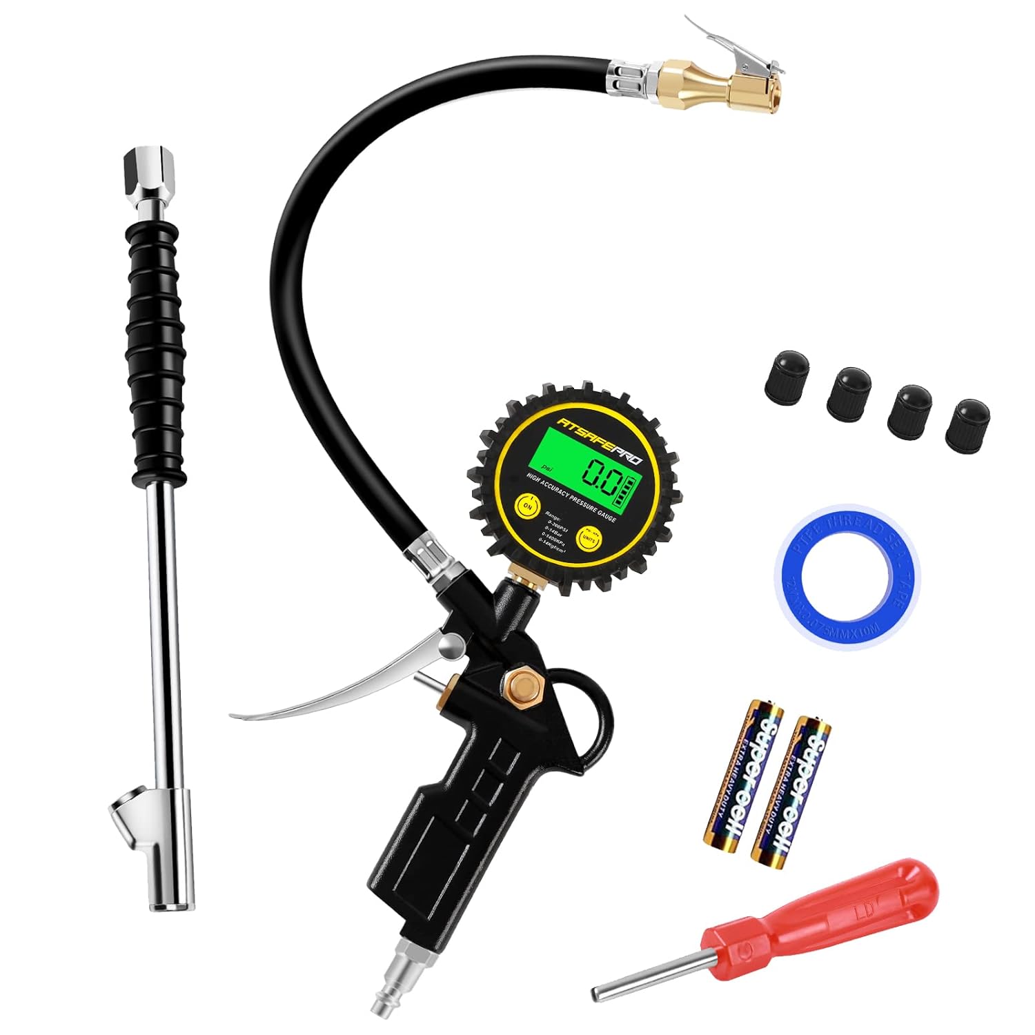 ATsafepro Digital Tire Inflator with Pressure Gauge 200PSI