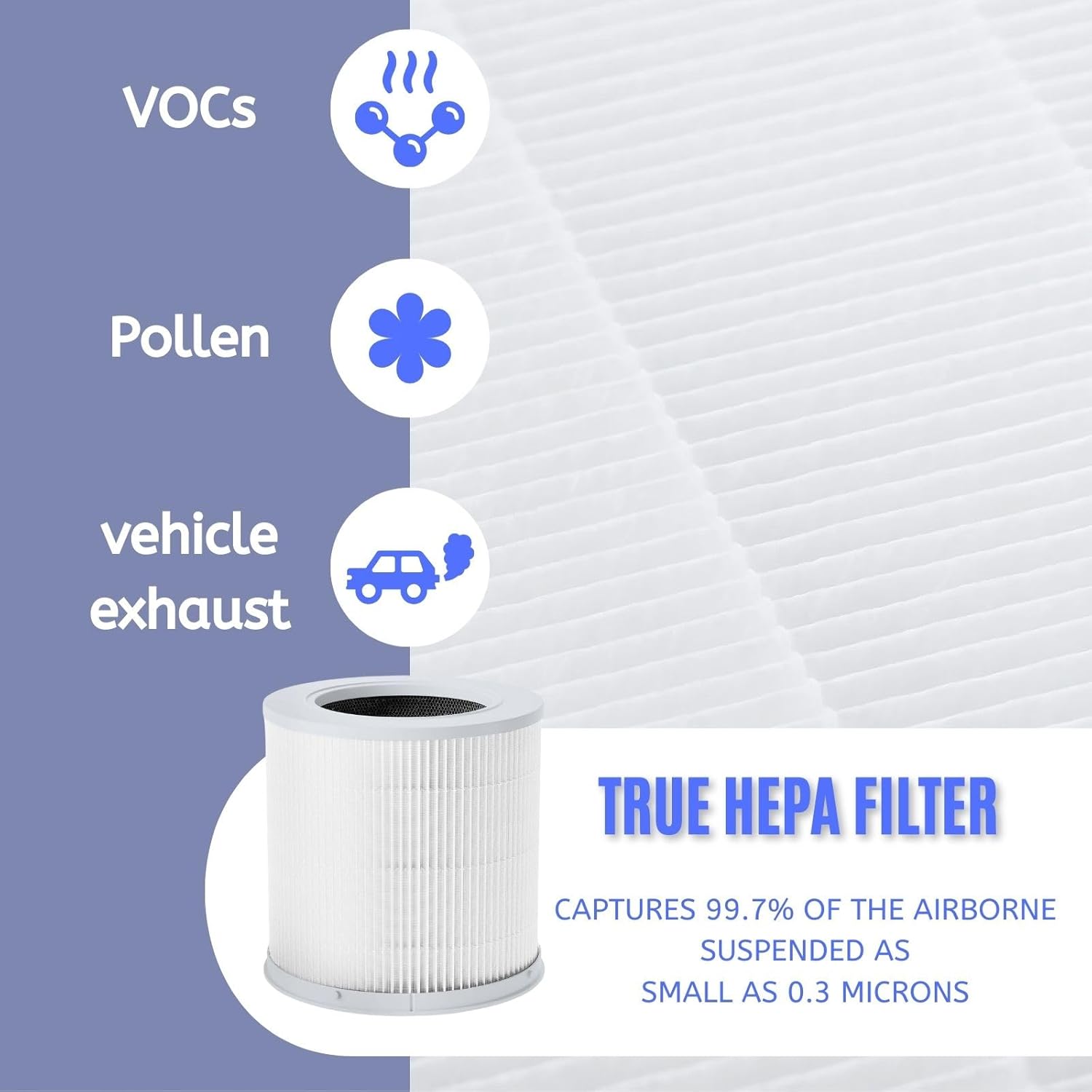 Nispira Filter Replacement for Xiaomi 4 Compact Air Purifier Mi4 Mi H13 3-in-1 Activated Carbon, 3 Pack - Image 6