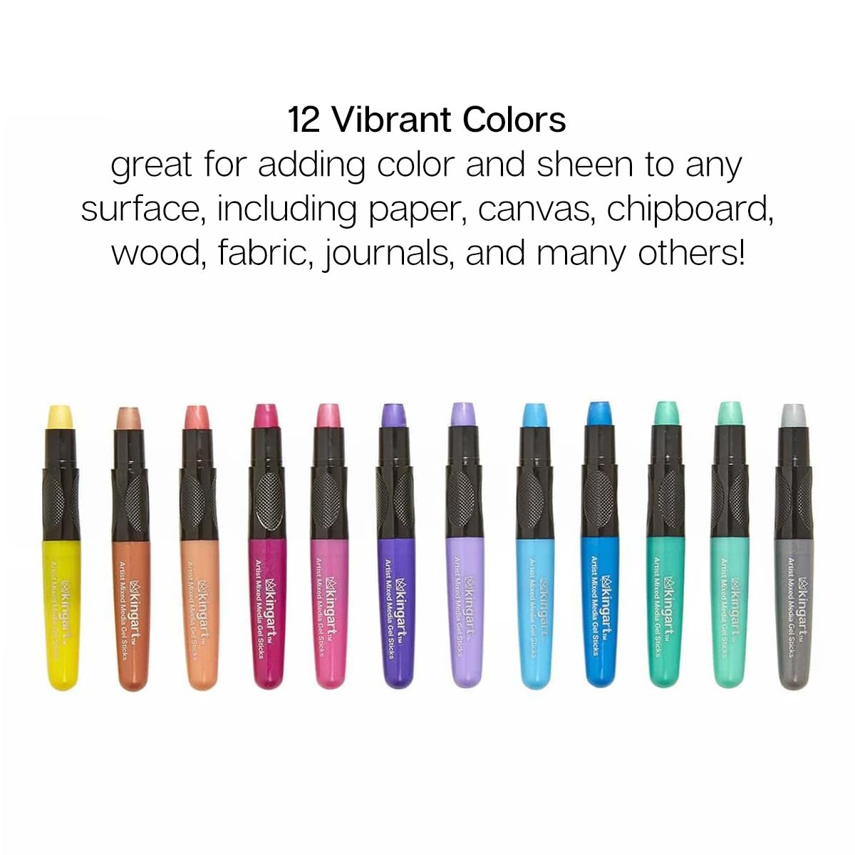 Amazon.com: KINGART Metallic GEL STICK Set, Artist Pigment Crayons