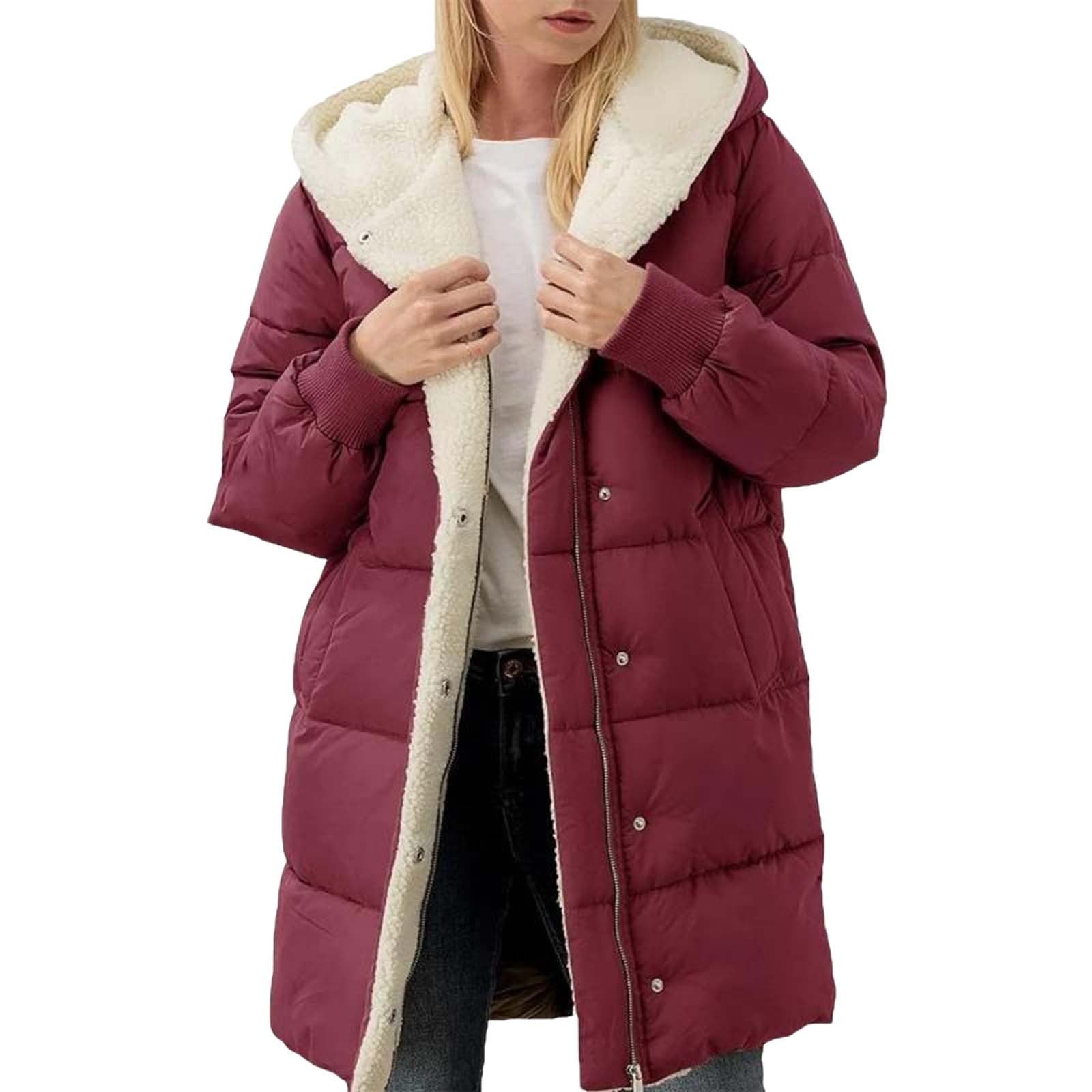 Cappotti invernali per le donne Uk foderato in pile piumino imbottito spesso piumini per le donne con cappuccio leggero slim fit giacca trapuntata con tasche inverno caldo capispalla cappotto plus