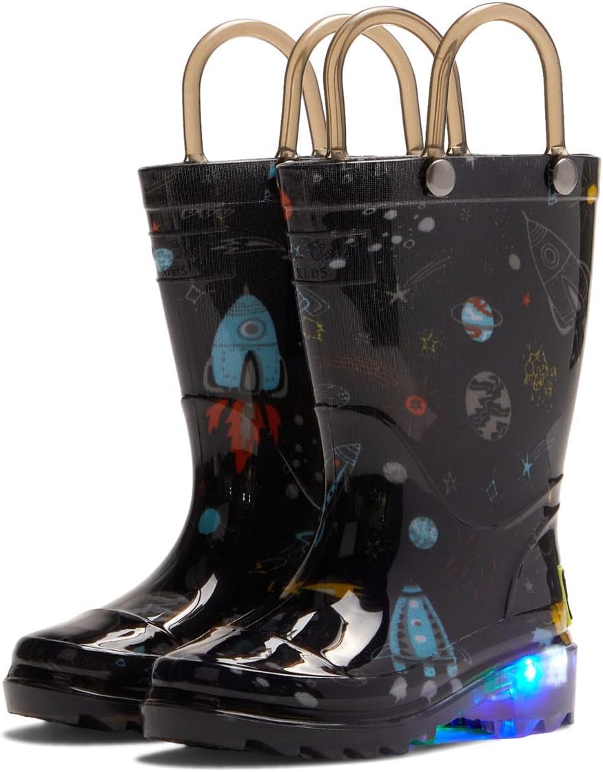 Western Chief Unisex-Child Space Adventure Lighted Waterproof Rain Boot (Toddler/Little Kid)