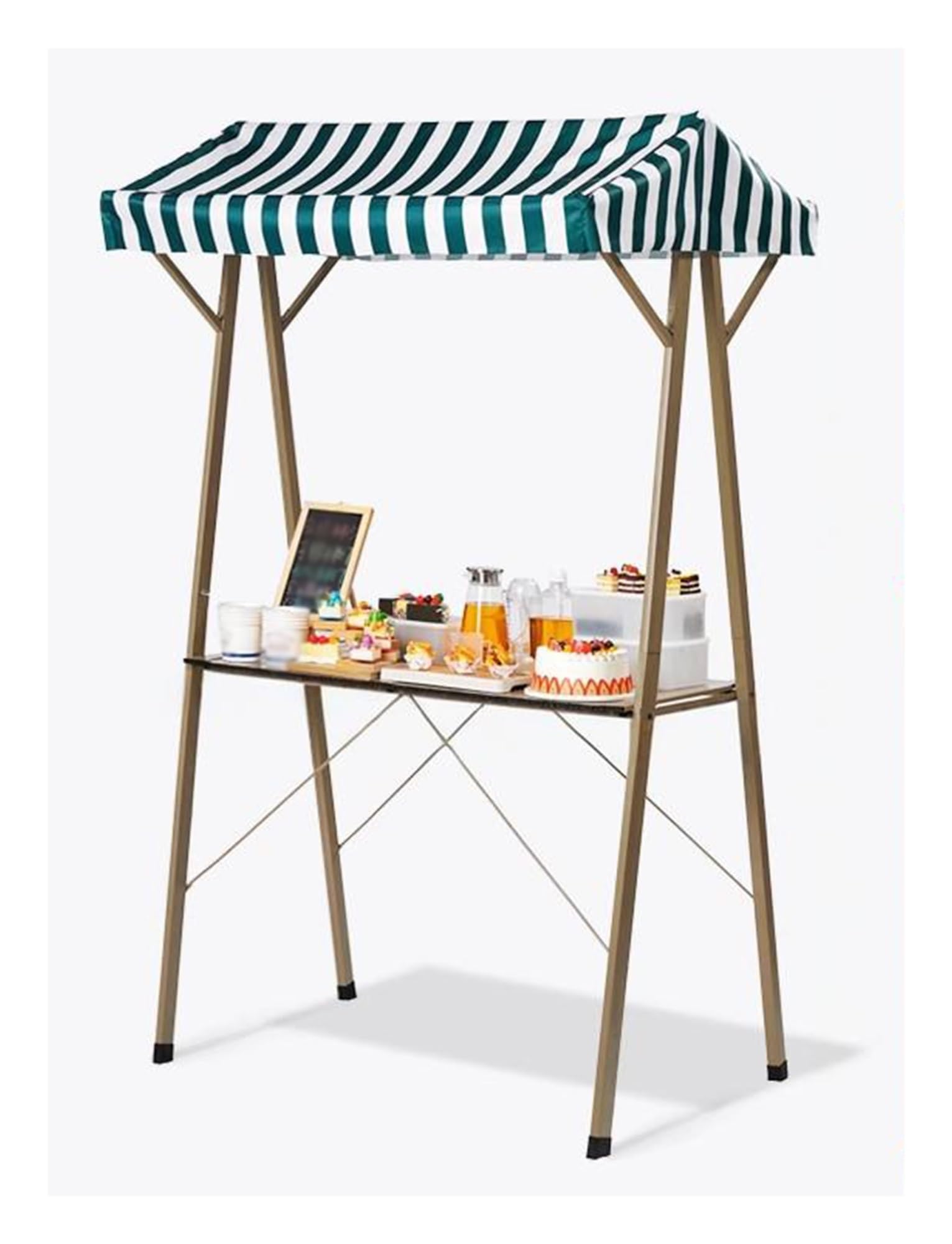 Puesto de exhibición de Mercado, Puesto de Vendedor Ambulante con toldo y Escritorio extraíble, quiosco Plegable for Eventos de Venta en el Mercado.(120x60cm/47.24x23.62in)
