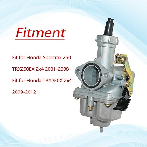 Miniatura 4 de JDLLONG Carburador TRX250EX para Honda Sportrax 250 EX TRX250EX 2001 2002 2003 2004 2005 ATV Carb con cable de acelerador y válvula de gasolina de
