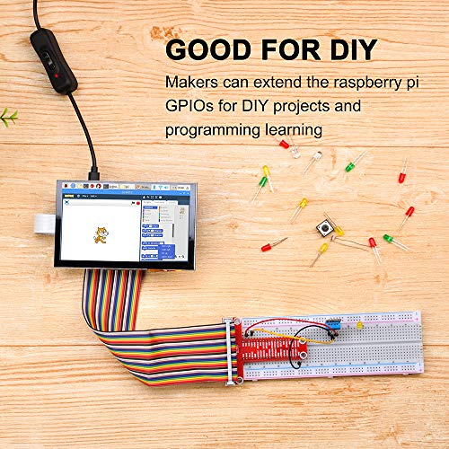 Image of OSOYOO 5-Inch DSI Touch Screen Display Kit for Raspberry Pi 4B, 3B, 3B+, 2 - RPi 800x480 LCD with Portable Stand Holder Case