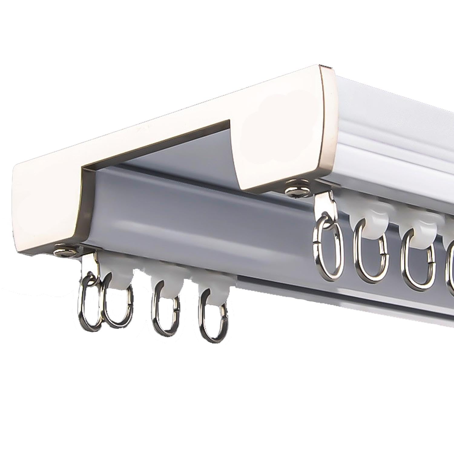 Double rail de rideau, rail de plafond en aluminium, approprié pour le salon, salle de bains, chambre à coucher, cloisonné, A-100cm