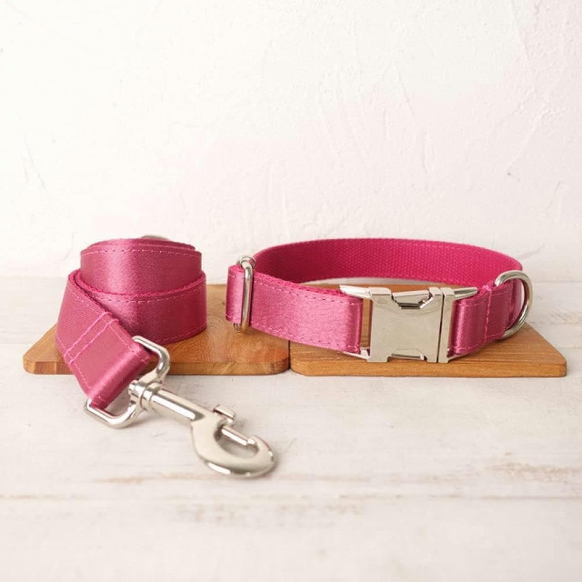 personalisiertes Hundehalsband mit Leine, verstellbar, Welpenhalsband mit Namensschild, 5 Größen-Hundehalsband-Leine-Set-L