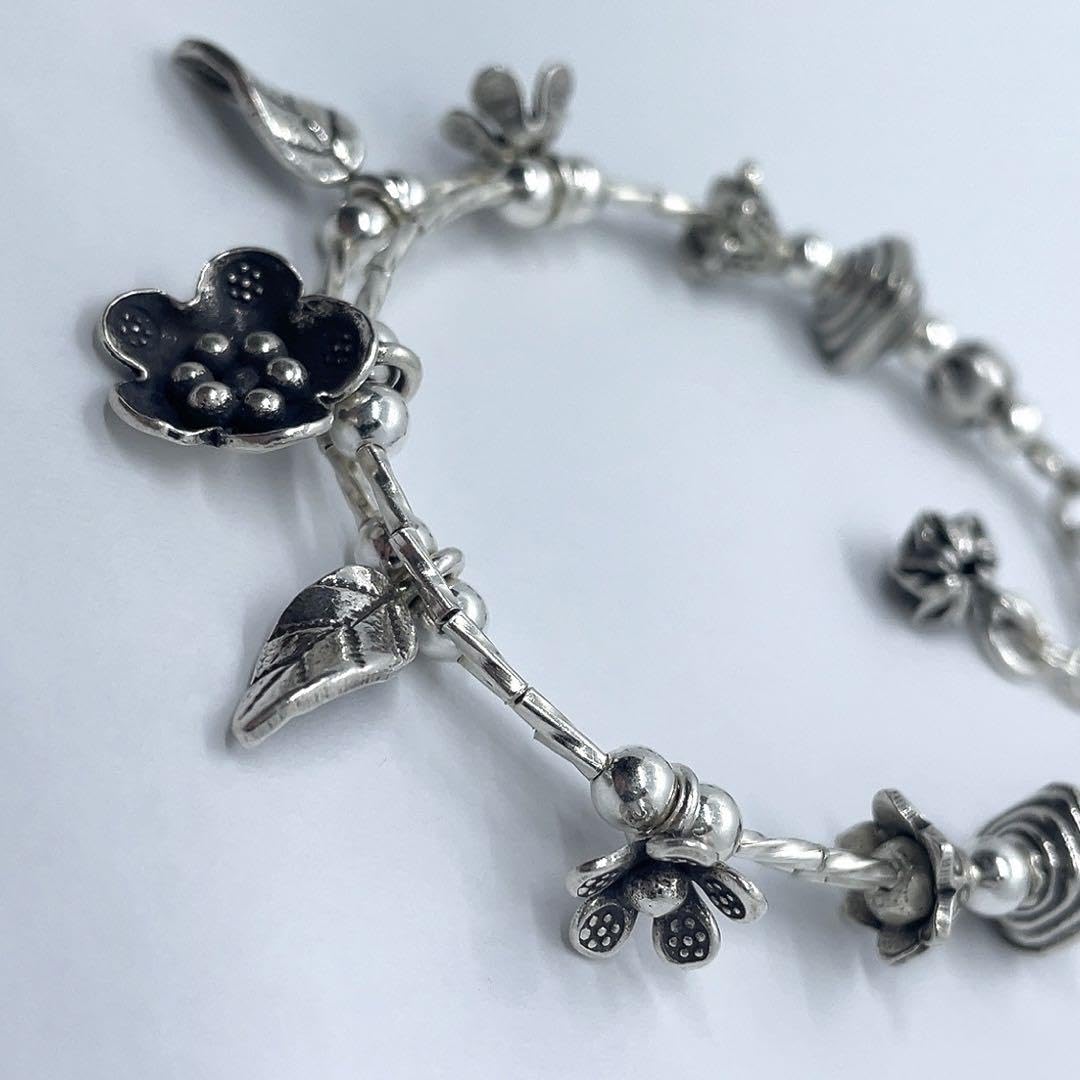 Amazon.co.jp: KarenSilverチャームブレスレット 2連 シルバー925 B4