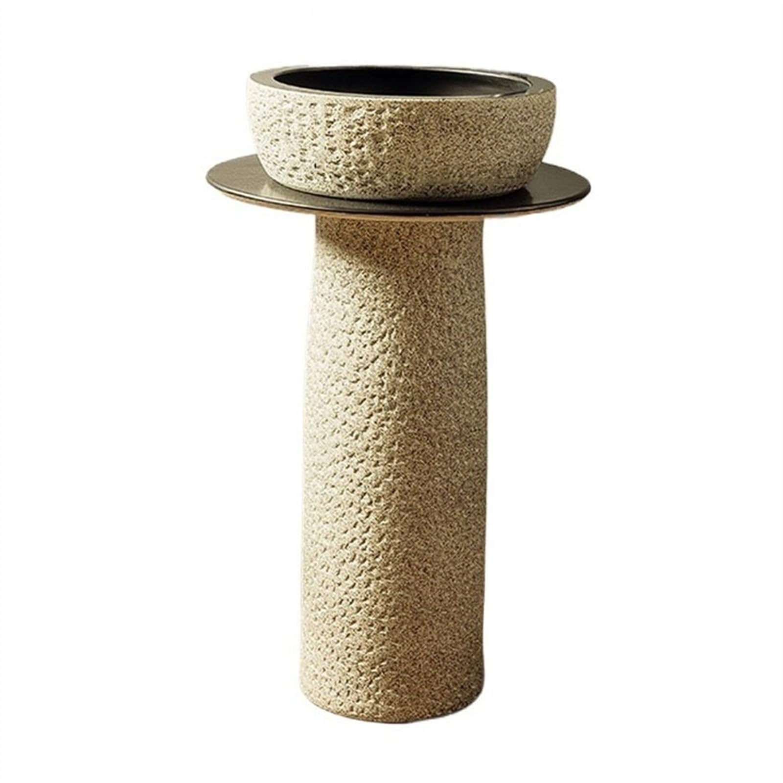Fregadero de tocador para exteriores, lavabo de columna de cerámica para patio, jardín, balcón, combo de pie, fácil de limpiar, talla A, B-One Size