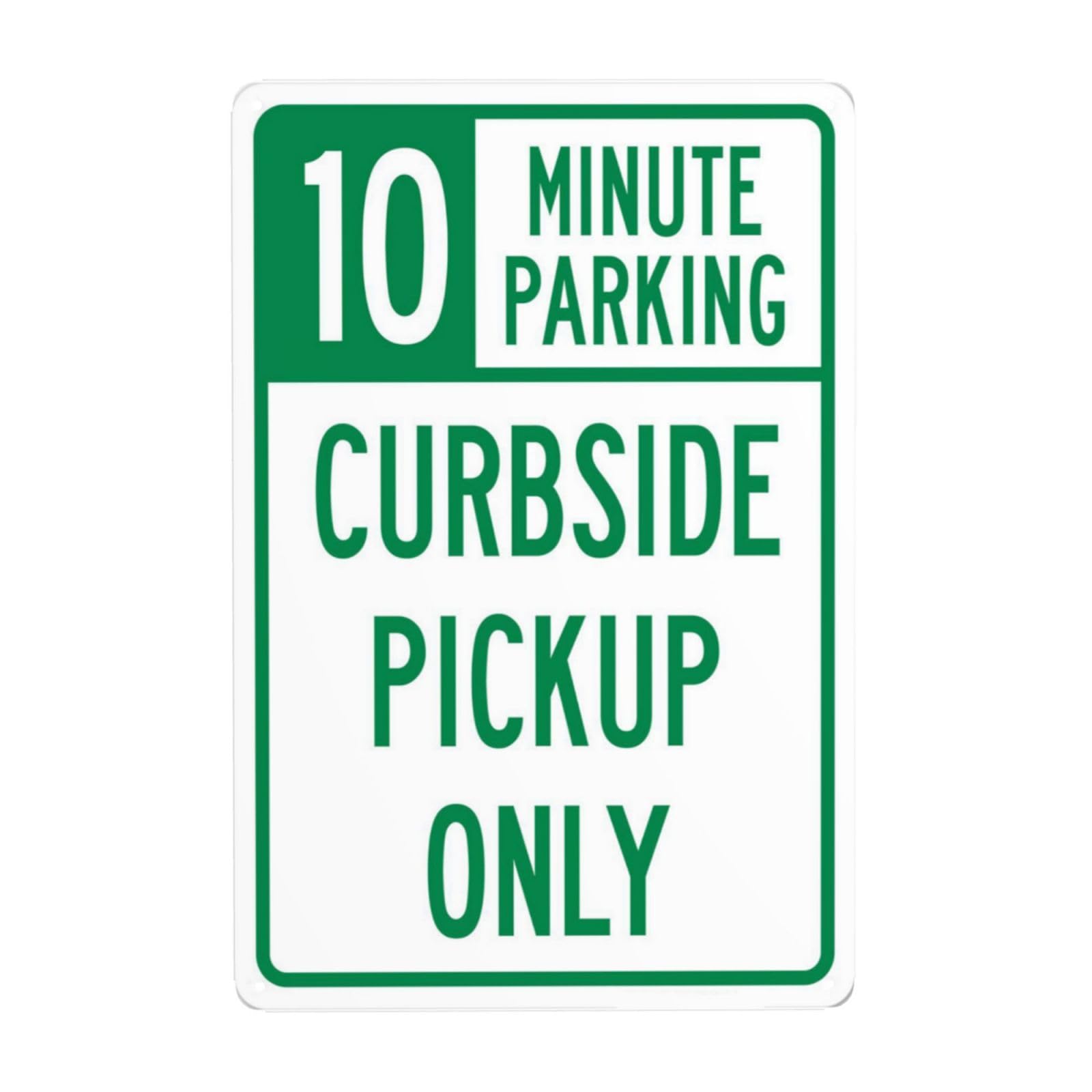 SMAZDFXX 10 Minute Parking Sign, Curbside Pickup Only Metal Signs, Cautions Security Tin Sign, Parking Lot Safety Warning Posted Signs, Perfect for Street Business and Home Wall 5.5"x8"