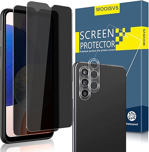 MOOISVS Protector de pantalla de privacidad de cobertura completa para Samsung Galaxy A14 5G4G (2 paquetes) + protector de lente de cámara (2