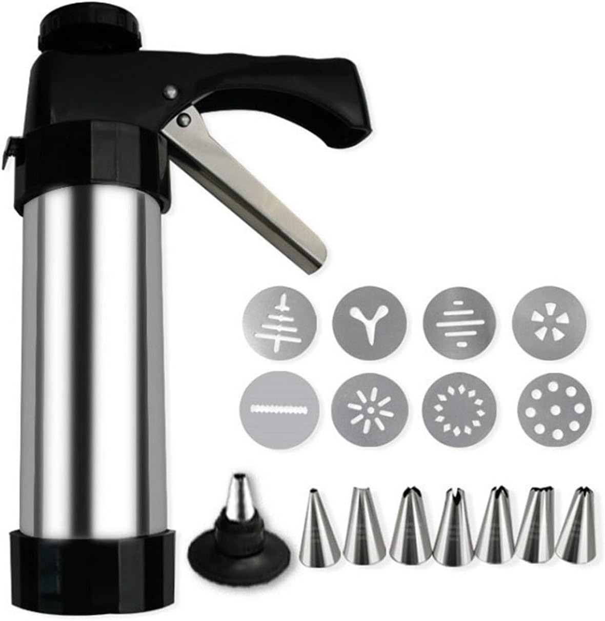 Amazon｜クッキープレス クッキーガン ステンレス鋼のクッキープレスビスケットメーカーキットクッキープレス機 製菓道具 絞り口金｜クッキー