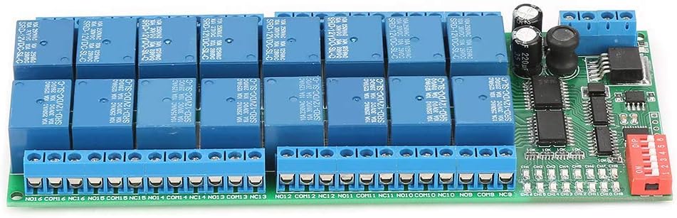 YWH-WH RS485 Relay Module, DC 12V 16 Channel RTU RS485 Relay Module Board PLC Controller Serial Port Switch for R3 MEGA 2560 1280 DSPs ARM PIC AVR STM32 Raspberry Module