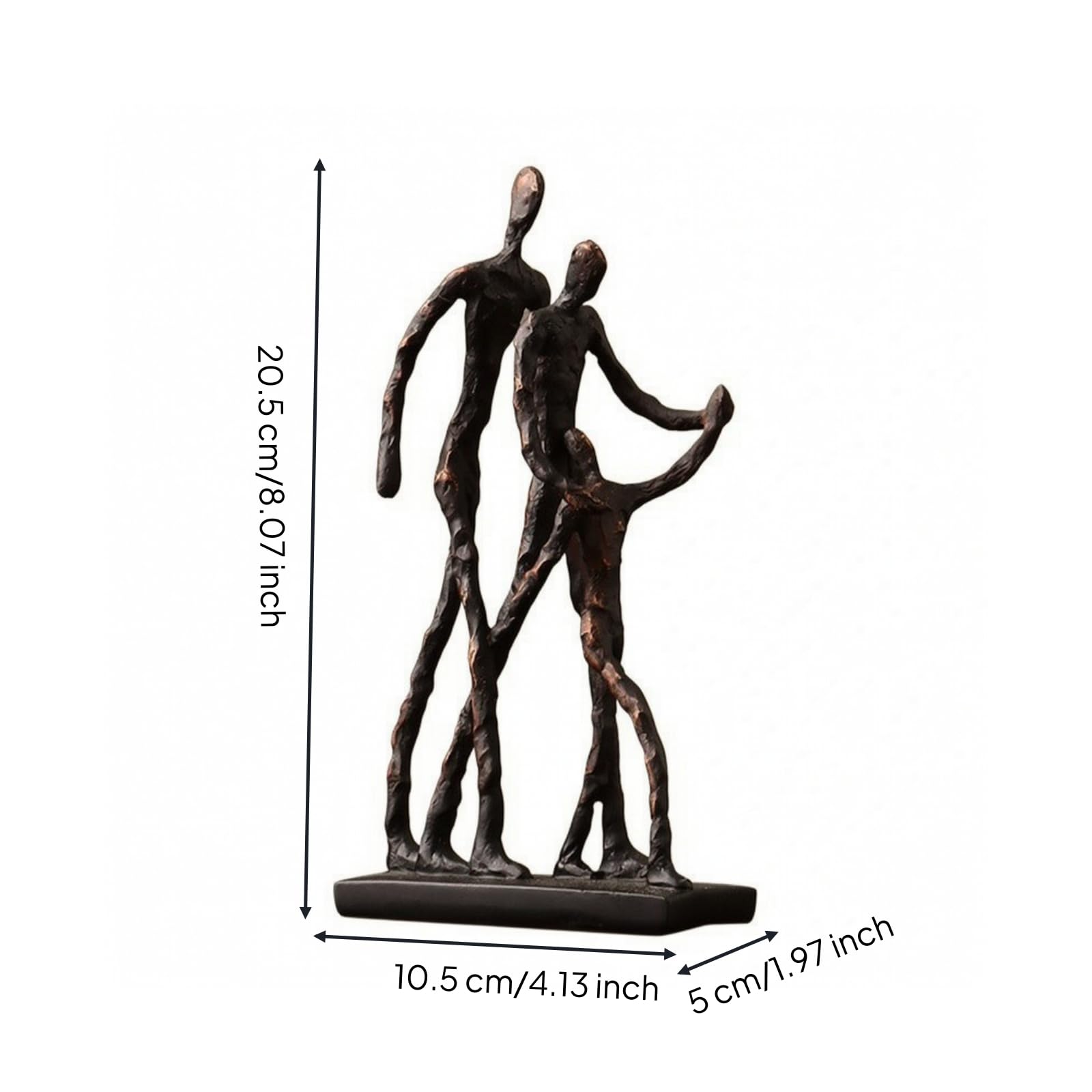 KESOTO Figura con Figuras Individuos Elegante | Nórdico, Figura Base Estable, para Mesa, Bronce