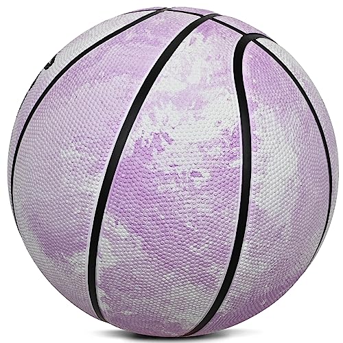 MSCYAE Basketball Size 5, basketballs for youth Mini-Basketball Size 3, Indoor Outdoor Basket Ball Purple White 5 - Image 3