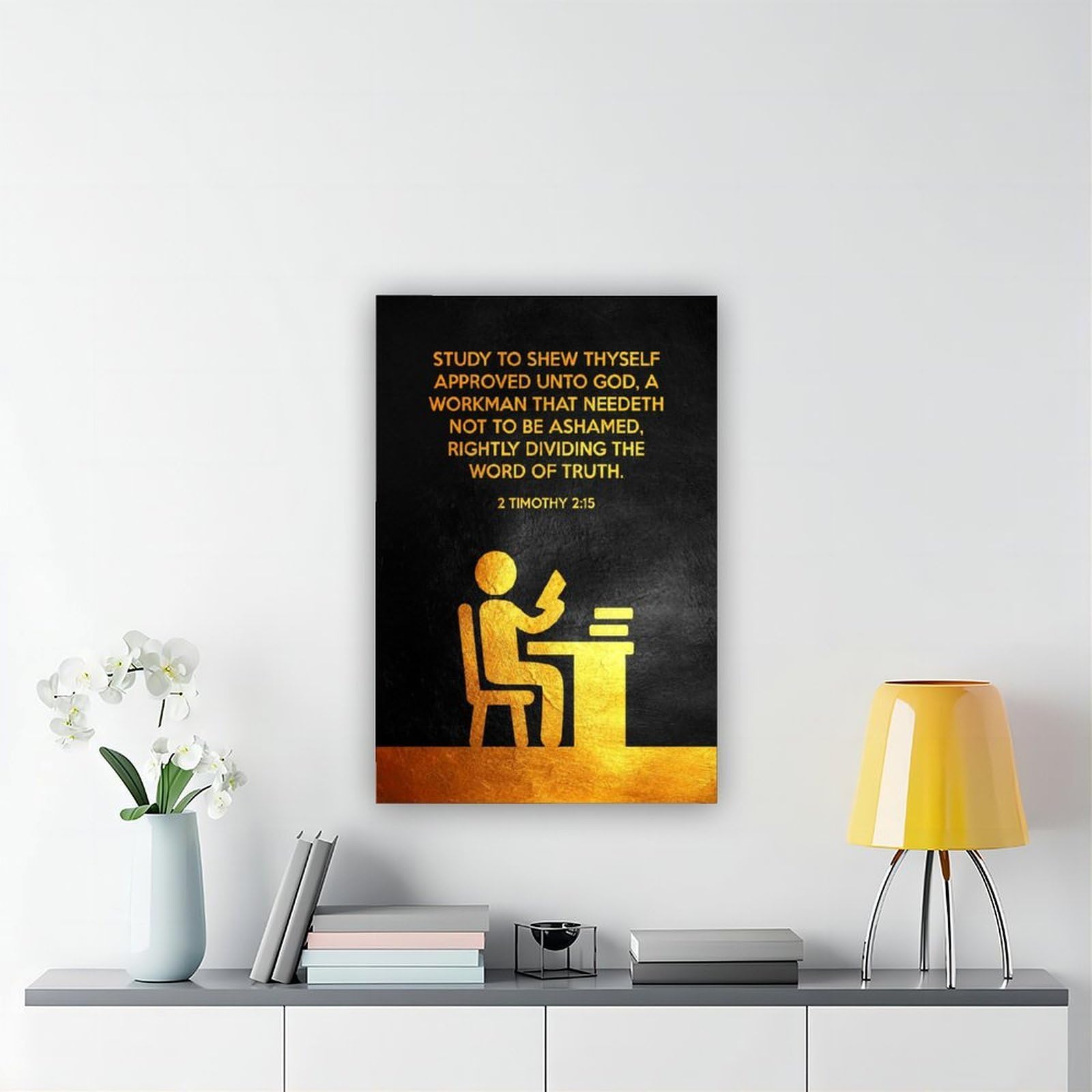 ANFOTCM 2 Timothy 2 15 plakat na płótnie sztuka ścienna sypialnia dekoracja do biura pokoju kuchni prezent 60 x 90 cm