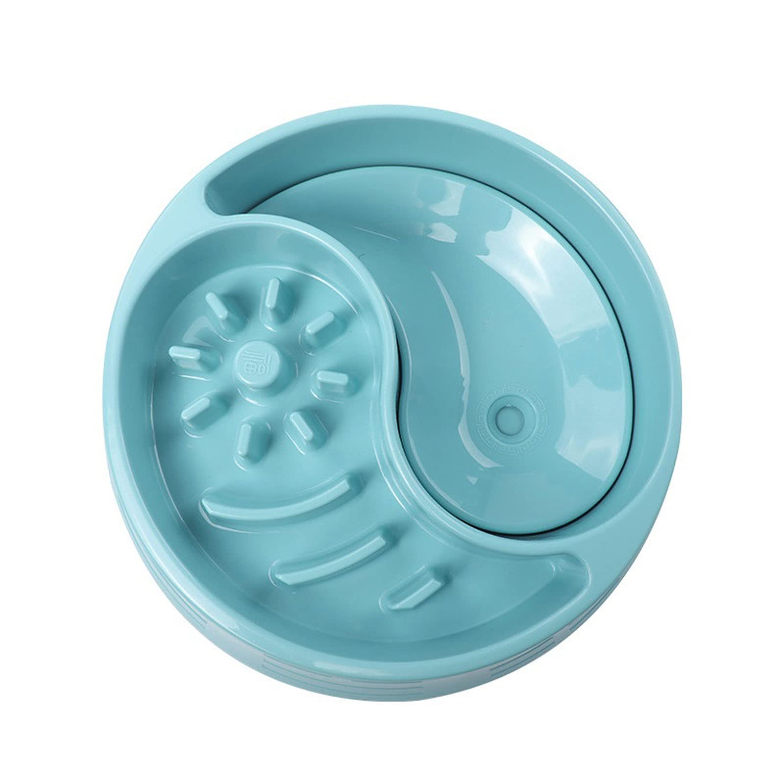 RTHGTFGW Comedero Perro Tazón de Perro de alimentación Lento de Gran Capacidad 2 in1 alimento Agua Mascota tazón for Beber prevención de la Boca mojada vómitos (Color : Blue)