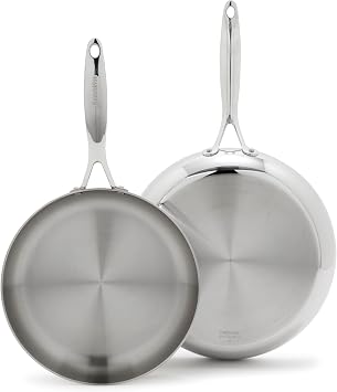 GreenPan Valencia Pro 10 & 12 Tri-Ply Stainless Steel Frying Pan Set