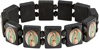 Our Lady Guadalupe Unisex Wooden Bracelet, Patron Saint of Mexico, One Size Fits Most